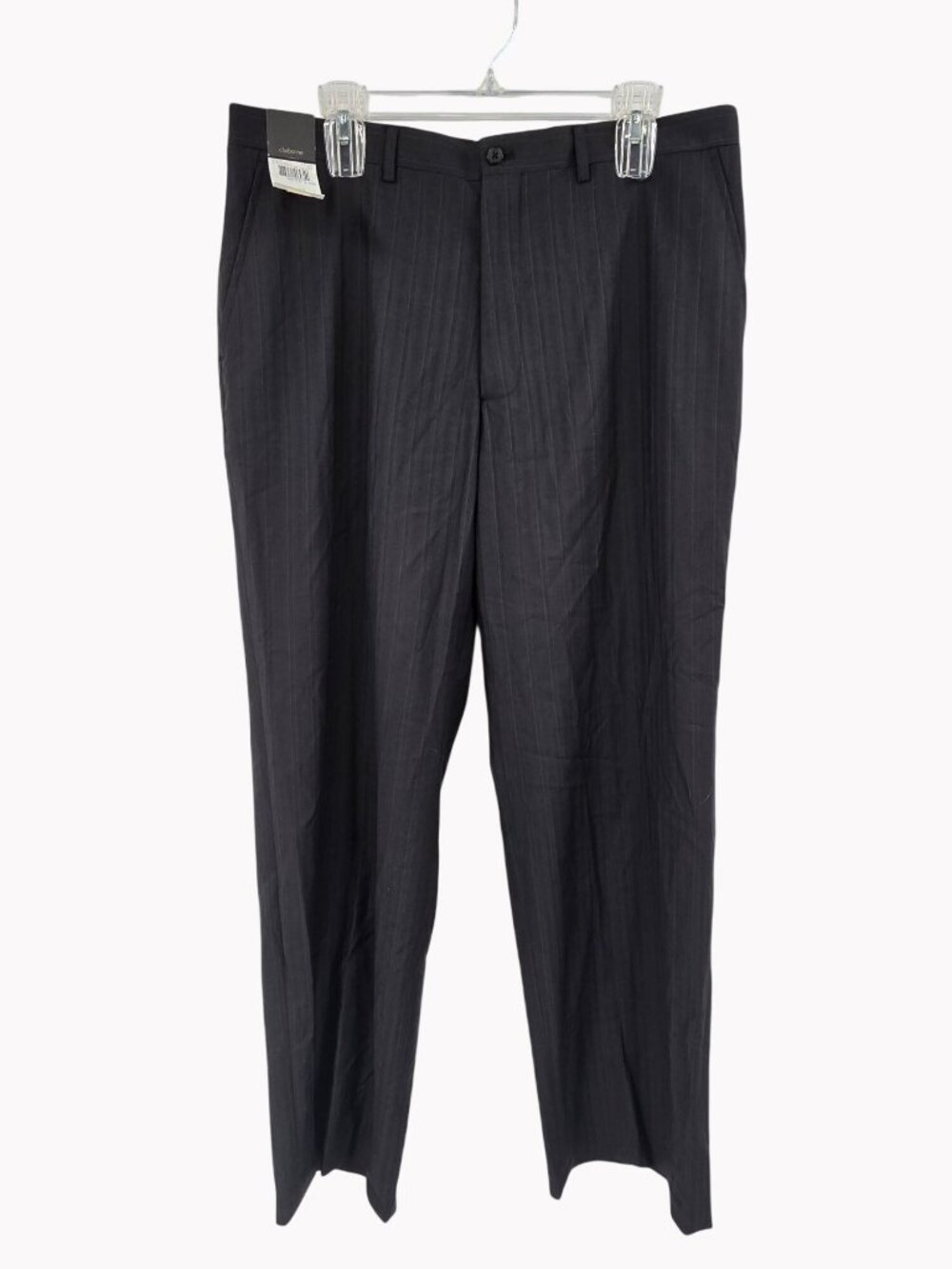 Claiborne Mens Flat Front Dress Pants W36 L30 Mediterranean Terrace Black